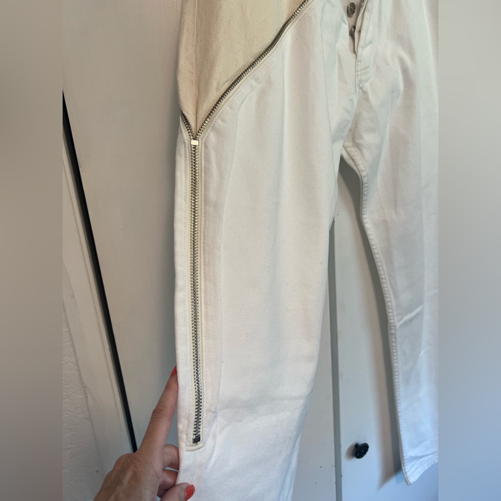 EB Denim Cream and White Jeans w/ Zipper detail - NWT Size 32 - Picture 7 of 10